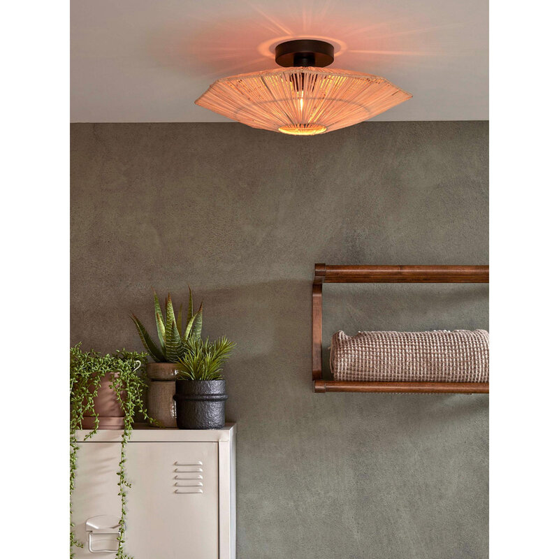 Good&Mojo-collectie Plafonniere Panama - Naturel - 45x45x5cm