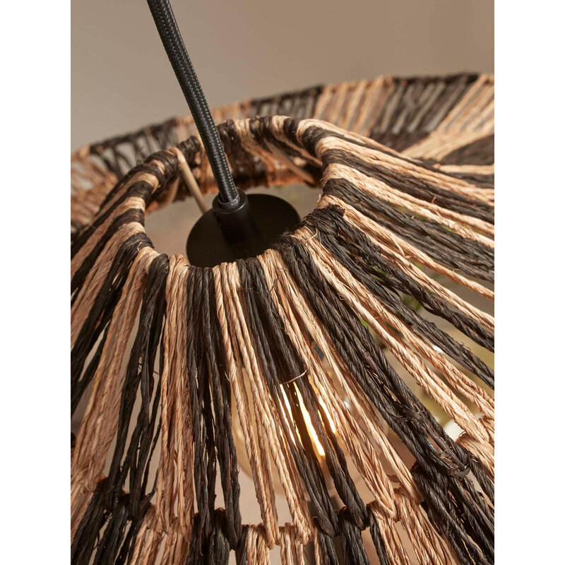 Good&Mojo-collectie Hanglamp Cuzco - Zwart/Naturel - 65x65x20cm