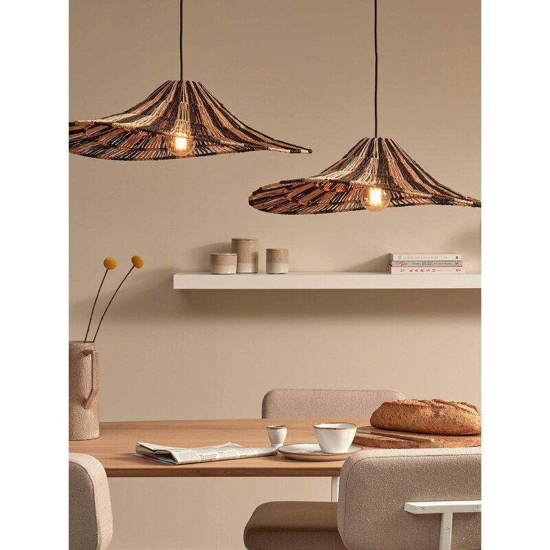 Good&Mojo-collectie Hanglamp Cuzco - Zwart/Naturel - 65x65x20cm