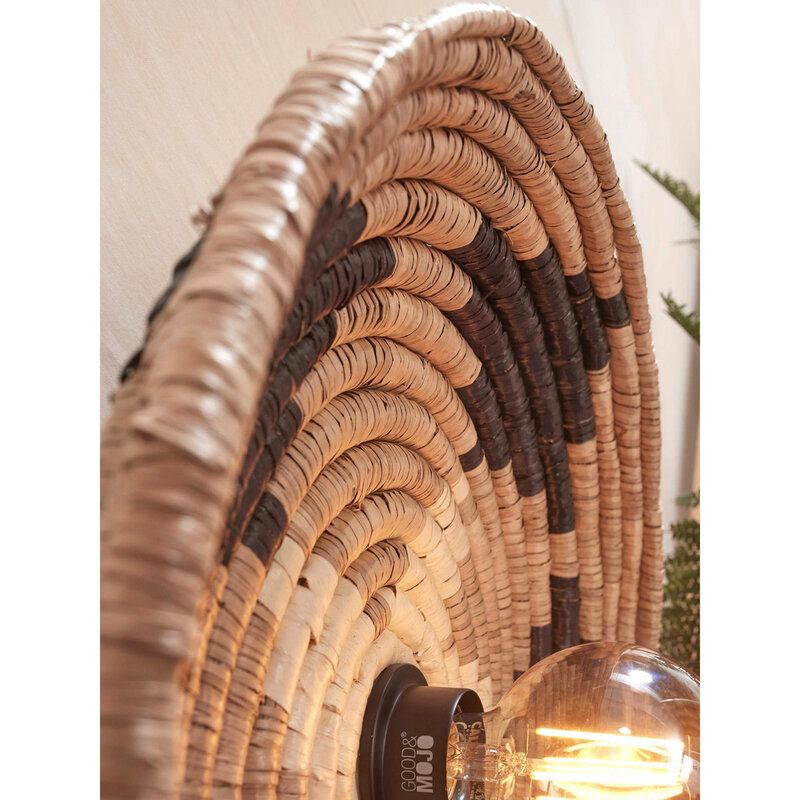 Good&Mojo-collectie Plafonniere Andros - Naturel/Zwart - Ø45cm