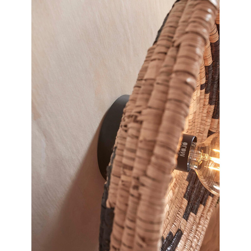 Good&Mojo-collectie Wandlamp Andros - Naturel/Zwart - Ø45cm