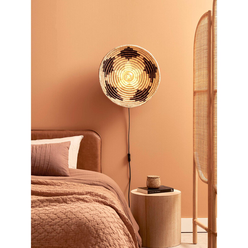 Good&Mojo-collectie Wandlamp Andros - Naturel/Zwart - Ø45cm