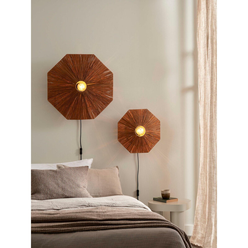 Good&Mojo-collectie Wandlamp Panama - Bruin - 65x7x65cm