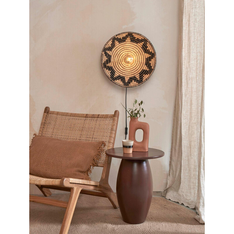 Good&Mojo-collectie Wandlamp Andros - Naturel/Zwart - Ø45cm