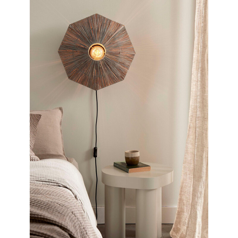 Good&Mojo-collectie Wandlamp Panama - Donker grijs - 45x7x45cm