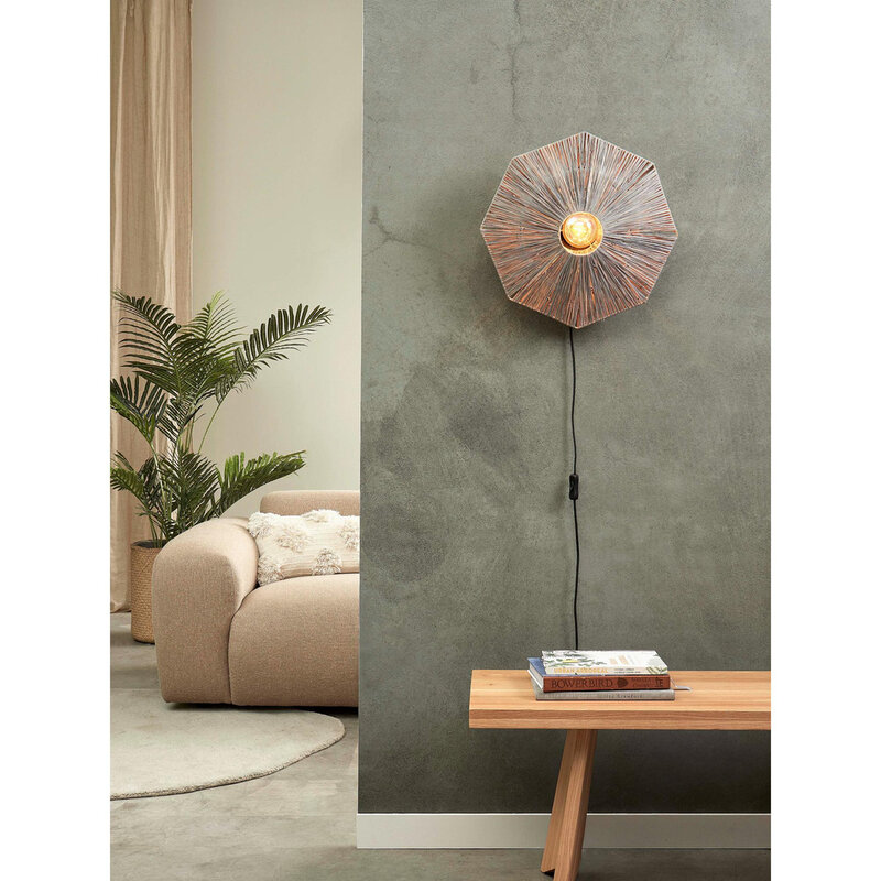 Good&Mojo-collectie Wandlamp Panama - Donker grijs - 45x7x45cm