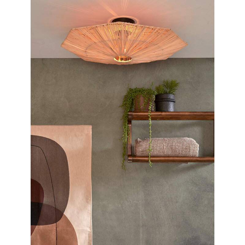 Good&Mojo-collectie Plafonniere Panama - Naturel - 65x65x7cm