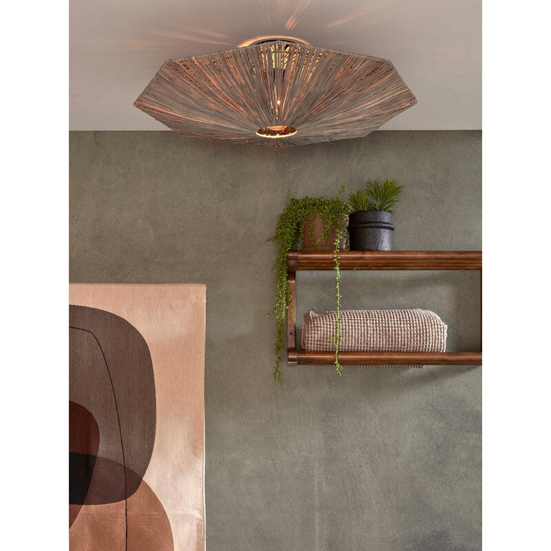 Good&Mojo-collectie Plafonniere Panama - Donker grijs - 65x65x7cm