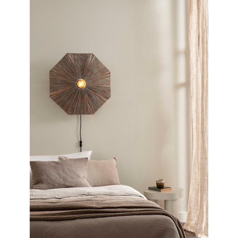 Good&Mojo-collectie Wandlamp Panama - Donker grijs - 65x7x65cm