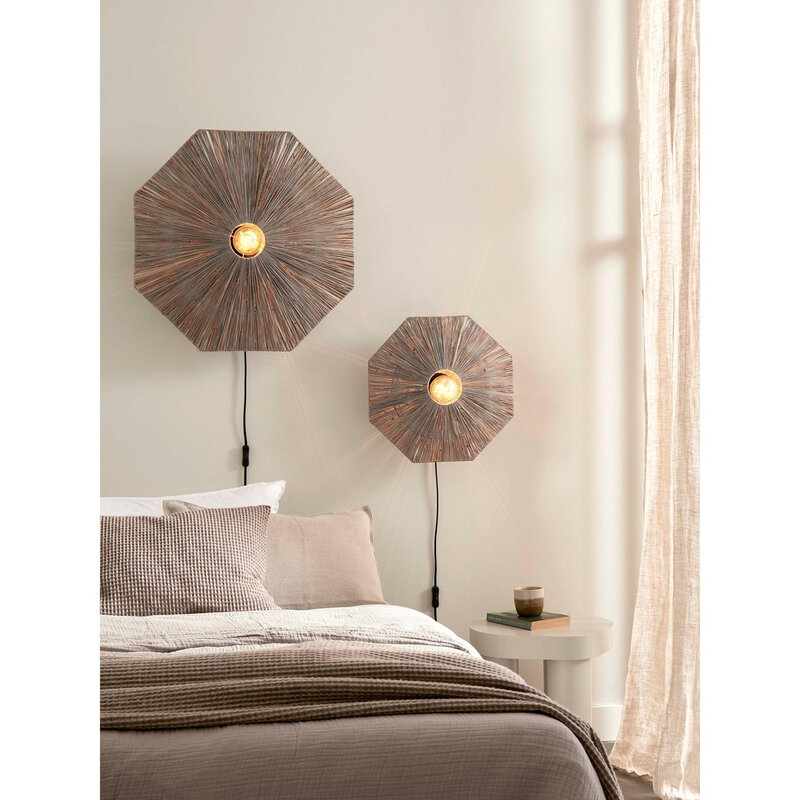Good&Mojo-collectie Wandlamp Panama - Donker grijs - 65x7x65cm