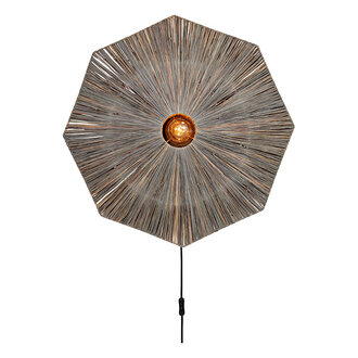 Good&Mojo Wandlamp Panama - Donker grijs - 65x7x65cm