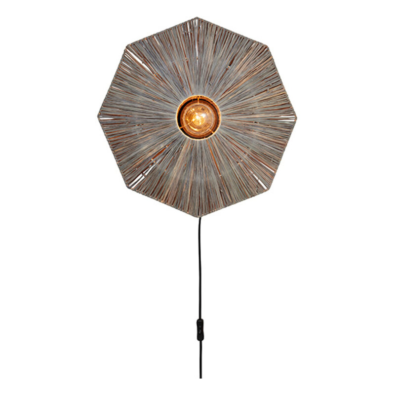 Good&Mojo-collectie Wandlamp Panama - Donker grijs - 45x7x45cm