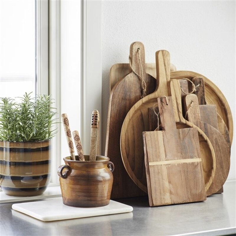 Madam Stoltz-collectie Wooden tray w/ handle