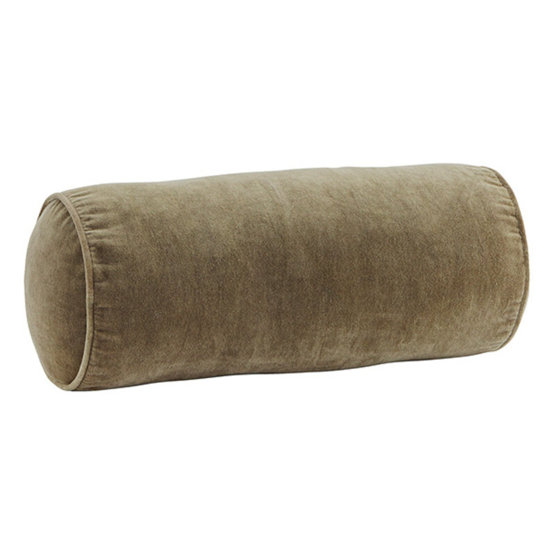 Madam Stoltz-collectie Fluwelen bolster kussen Dusty groen