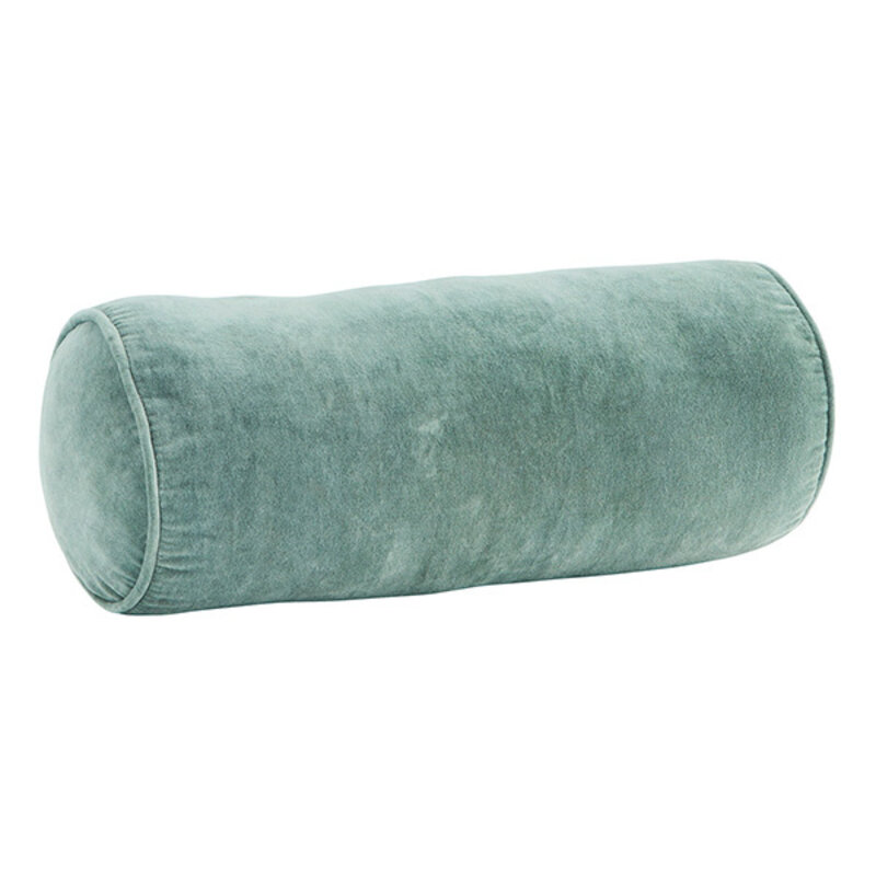 Madam Stoltz-collectie Fluwelen bolster kussen Aqua