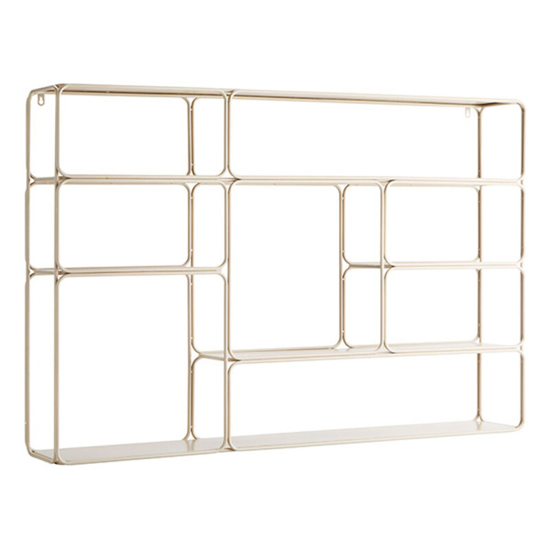 Madam Stoltz-collectie Metalen wandrek off white