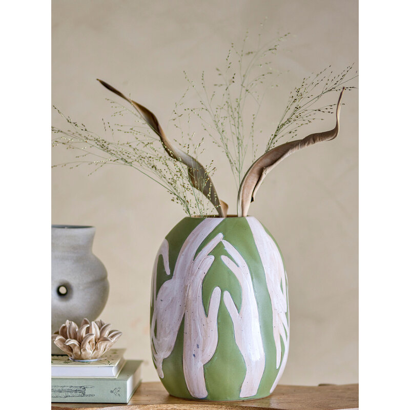 Bloomingville-collectie Adalena vaas groen aardewerk