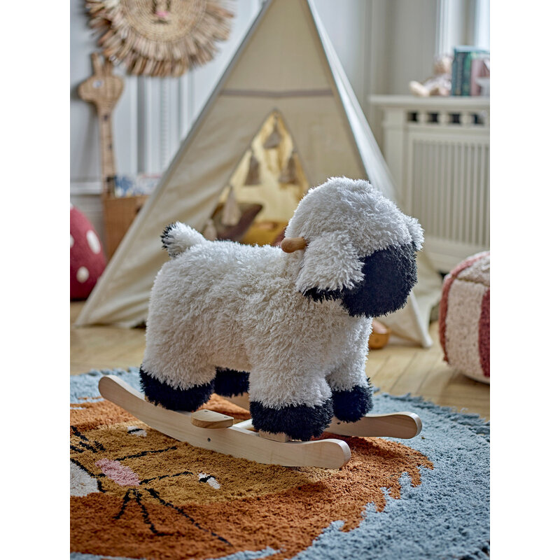 Bloomingville-collectie Dolly Schommelspeeltje Schaap Wit Polyester