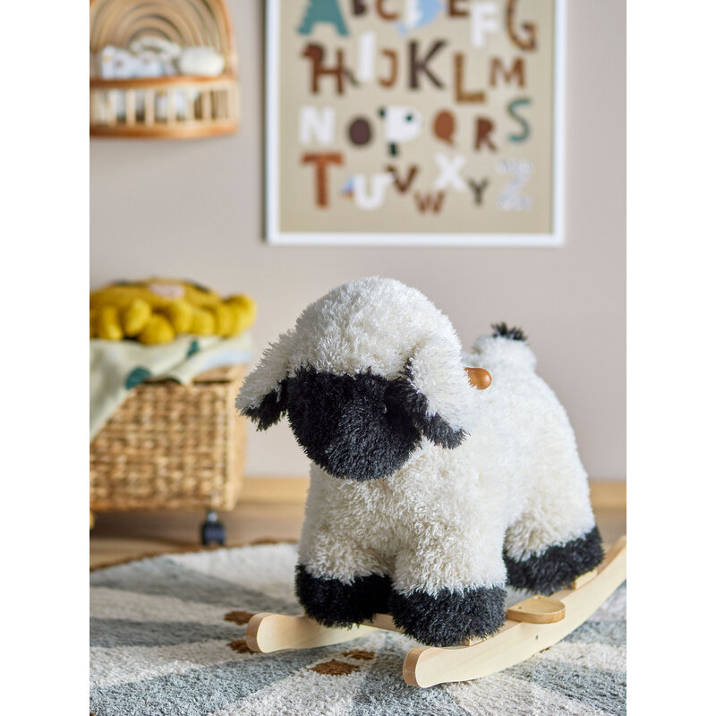 Bloomingville-collectie Dolly Schommelspeeltje Schaap Wit Polyester