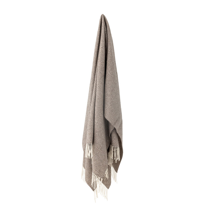 Bloomingville-collectie Hoshi plaid bruine merinowol