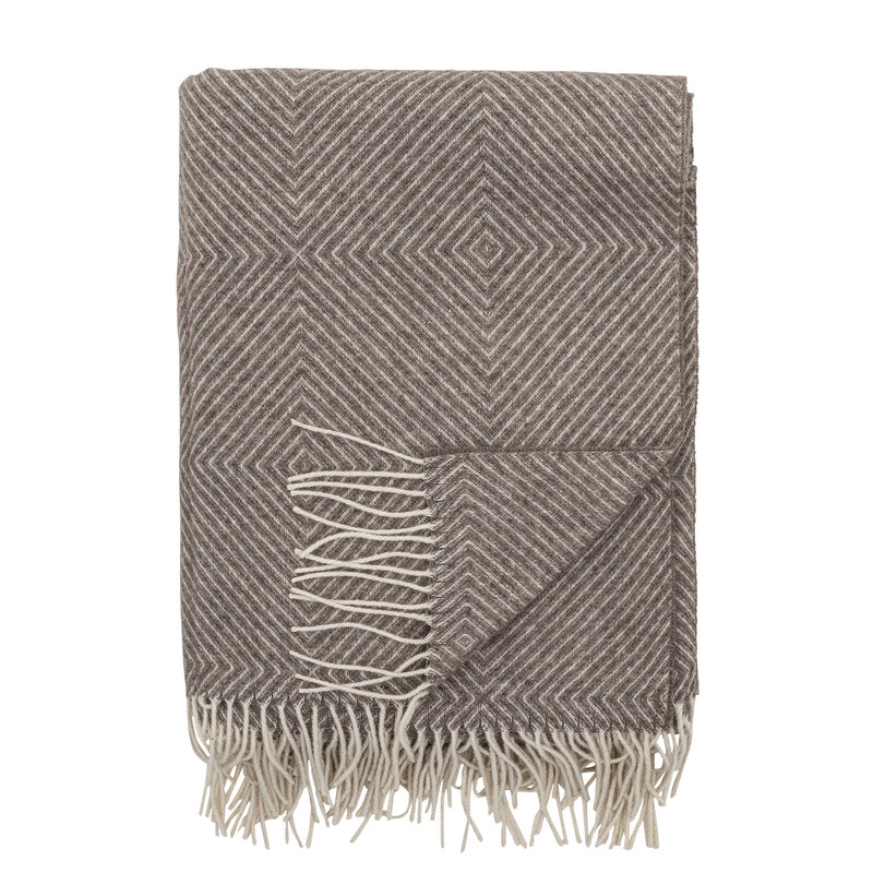 Bloomingville-collectie Hoshi plaid bruine merinowol