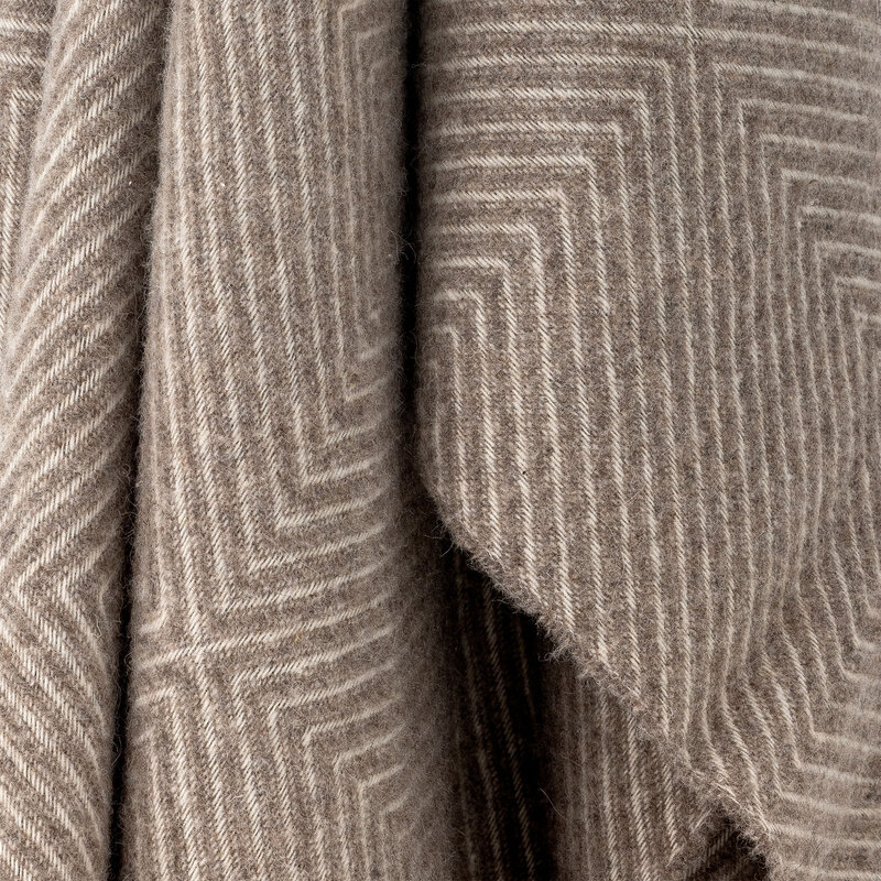 Bloomingville-collectie Hoshi plaid bruine merinowol