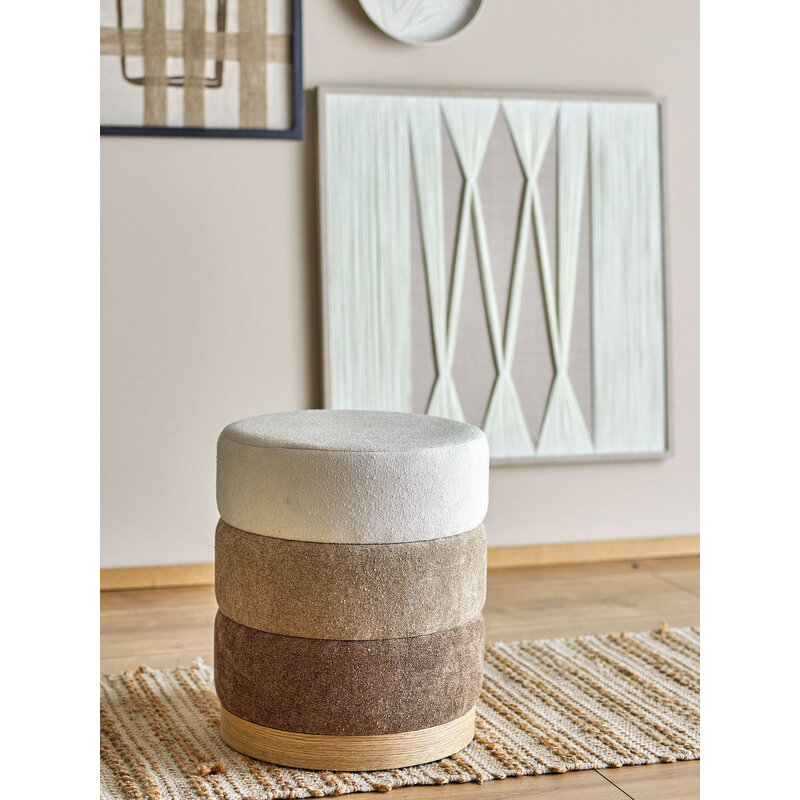 Bloomingville-collectie Bilbao Poef Bruin Polyester