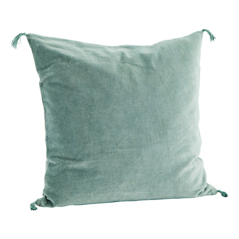 Madam Stoltz-collectie Fluwelen kussenhoes Aqua 50x50 cm
