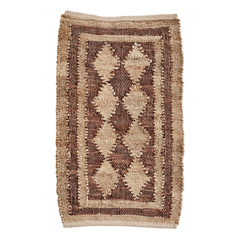 Madam Stoltz-collectie Jute mat w/ leather