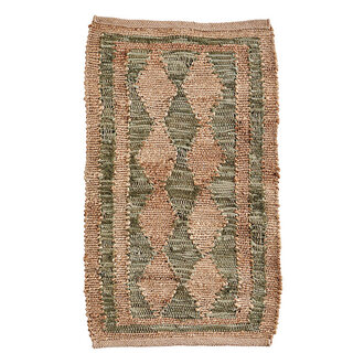 Madam Stoltz Jute mat w/ leather