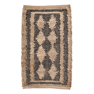 Madam Stoltz Jute mat w/ leather