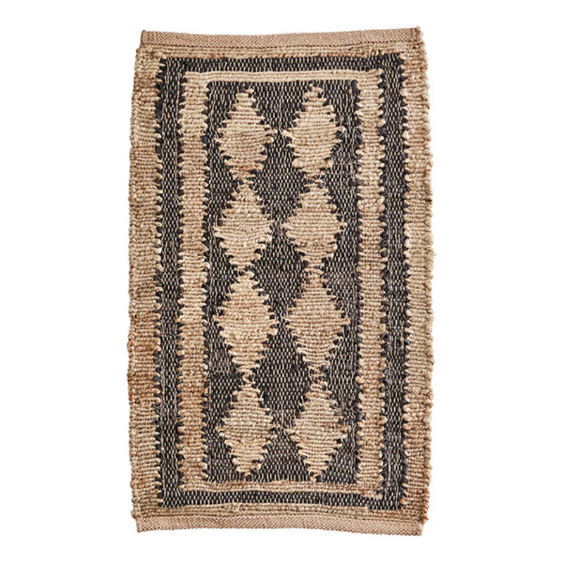 Madam Stoltz-collectie Jute mat w/ leather