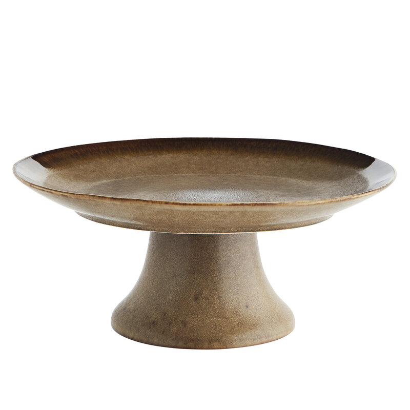 Madam Stoltz-collectie Stoneware pedestal serving dish