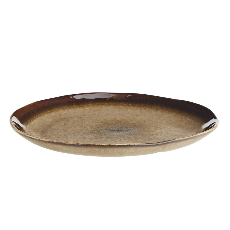 Madam Stoltz-collectie Aardewerk dinerbord bruin D:27x3 cm