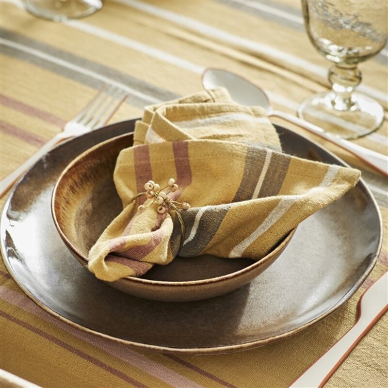 Madam Stoltz-collectie Diep bord van Aardewerk bruin D:18x4,5 cm