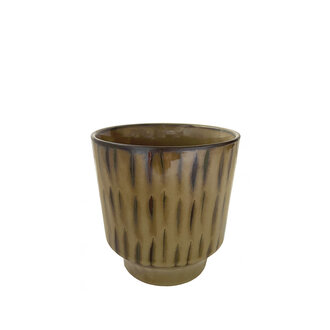 Madam Stoltz Striped stoneware flower pot