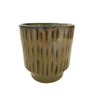 Madam Stoltz Striped stoneware flower pot