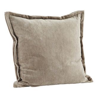Madam Stoltz Fluwelen kussenhoes grijs 45x45 cm