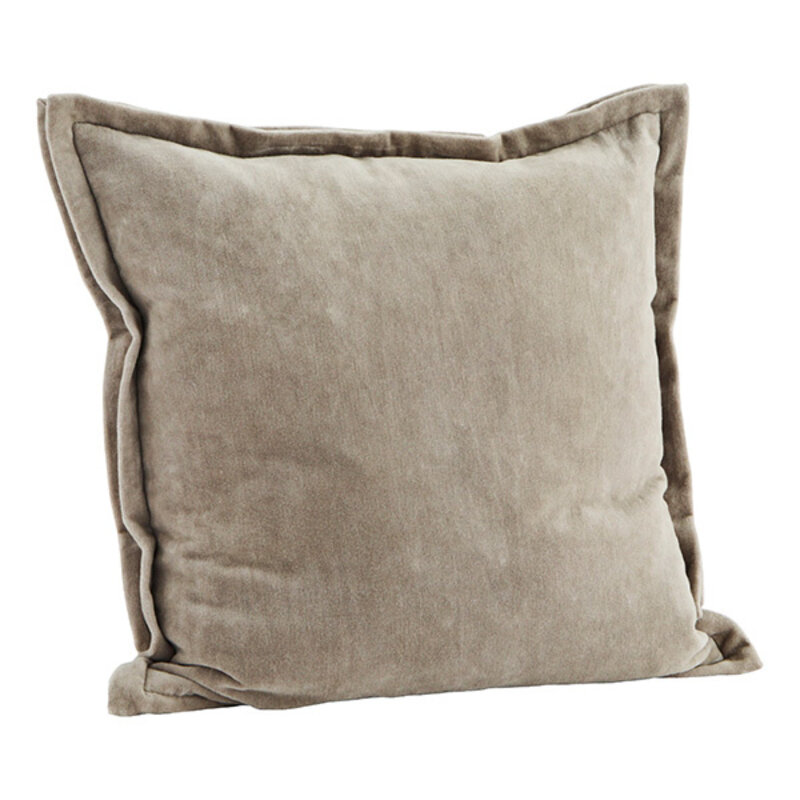 Madam Stoltz-collectie Fluwelen kussenhoes grijs 45x45 cm