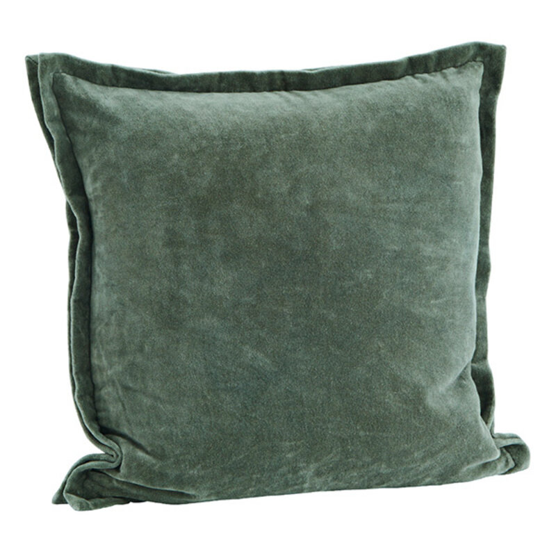 Madam Stoltz-collectie Fluwelen kussenhoes groen 45x45 cm