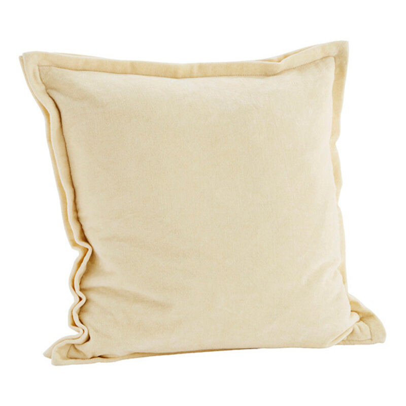 Madam Stoltz-collectie Fluwelen kussenhoes Vanilla 45x45 cm