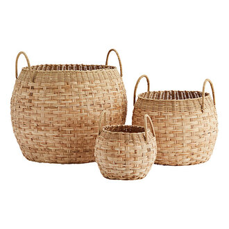 Madam Stoltz Bamboo baskets w/ handles Madam Stoltz Bamboo baskets w/ handles