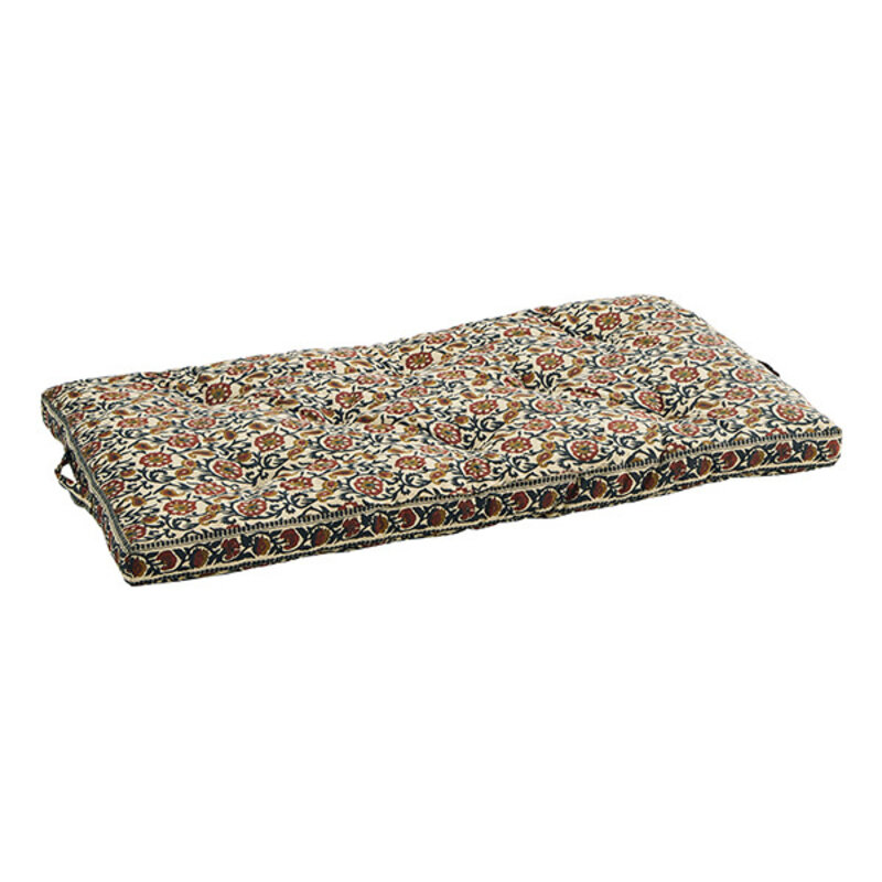 Madam Stoltz-collectie Matraskussen met print zand, grijs, tomato, mustard 60x100 cm
