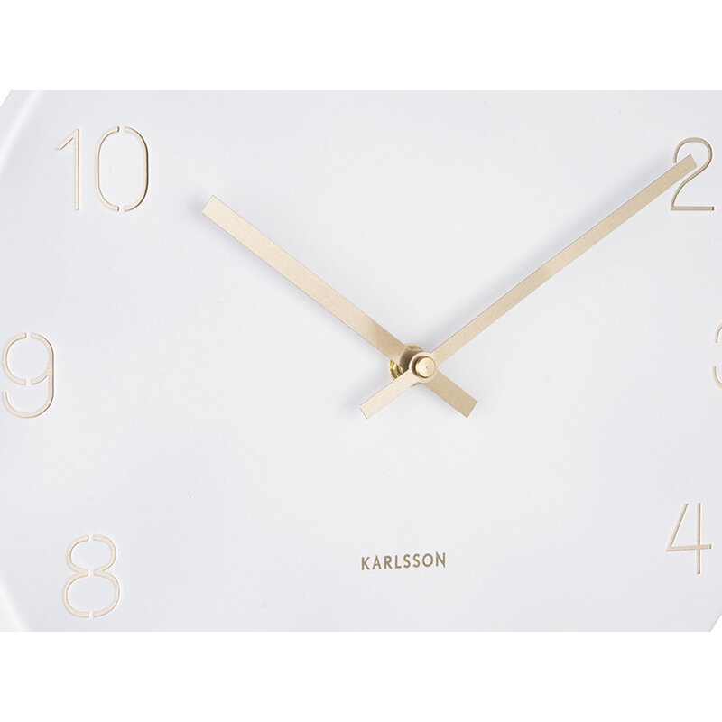 Karlsson-collectie Wall clock Charm engraved numbers small white