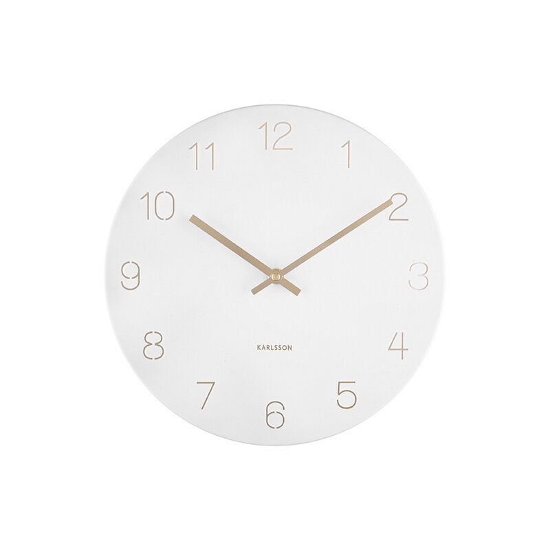 Karlsson-collectie Wall clock Charm engraved numbers small white