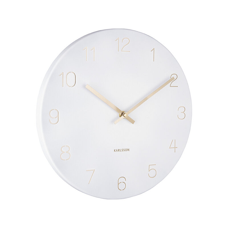 Karlsson-collectie Wall clock Charm engraved numbers small white