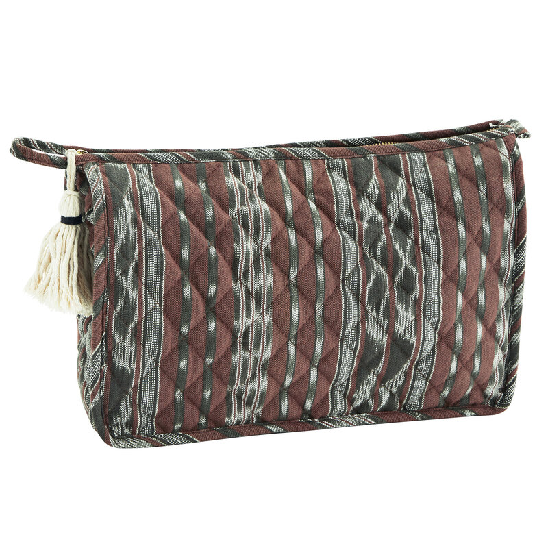 Madam Stoltz-collectie Quilted ikat washbag w/ tassel