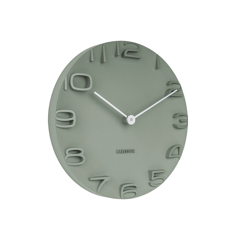 Karlsson-collectie Wall clock On The Edge jungle green, chrome hands