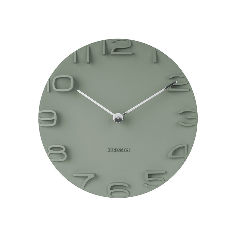 Karlsson-collectie Wall clock On The Edge jungle green, chrome hands