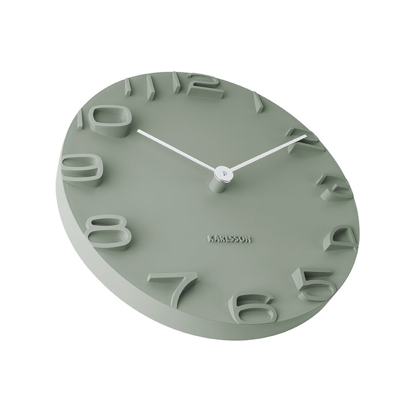 Karlsson-collectie Wall clock On The Edge jungle green, chrome hands